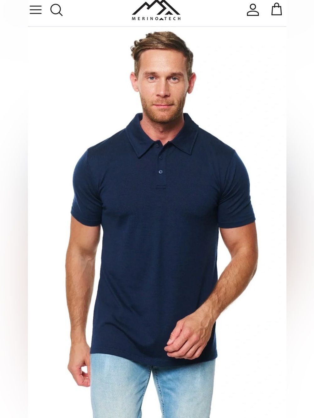 Merino Tech 100% Superfine Merino Wool Lite Polo Shirt , Large